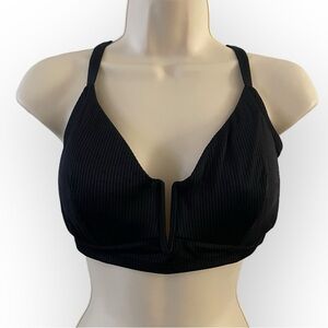 Shade & Shore women’s crisscross plunge swimsuit top 38D beach summer vacation